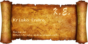 Krisko Endre névjegykártya